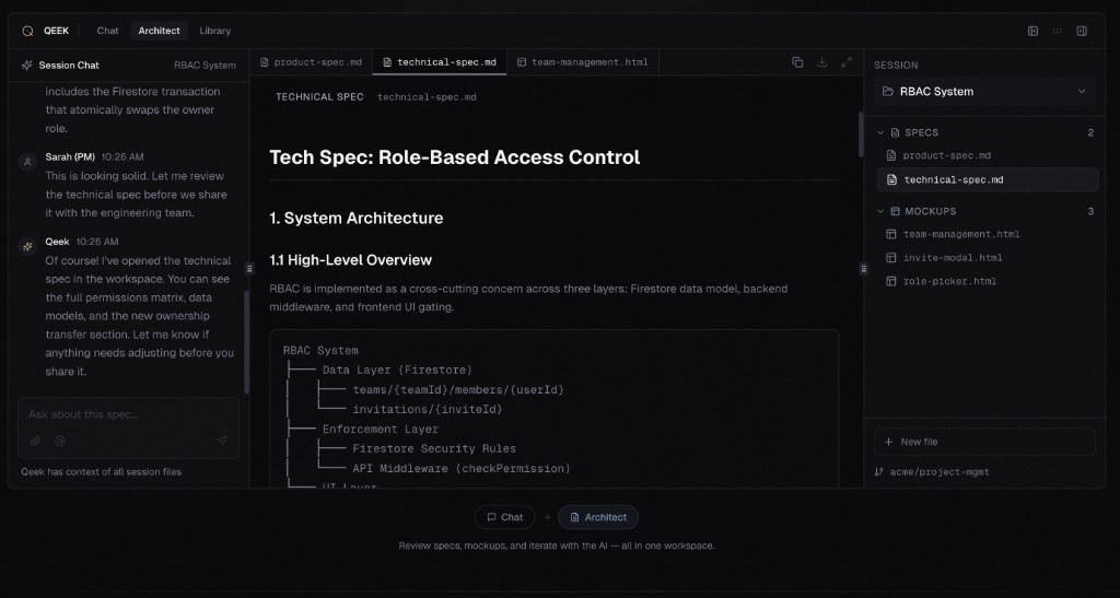 Introducing Architect View (Beta): Specs and Mockups in One Workspace